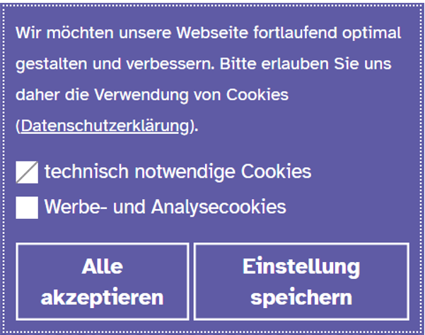 Screenshot Cookie Banner